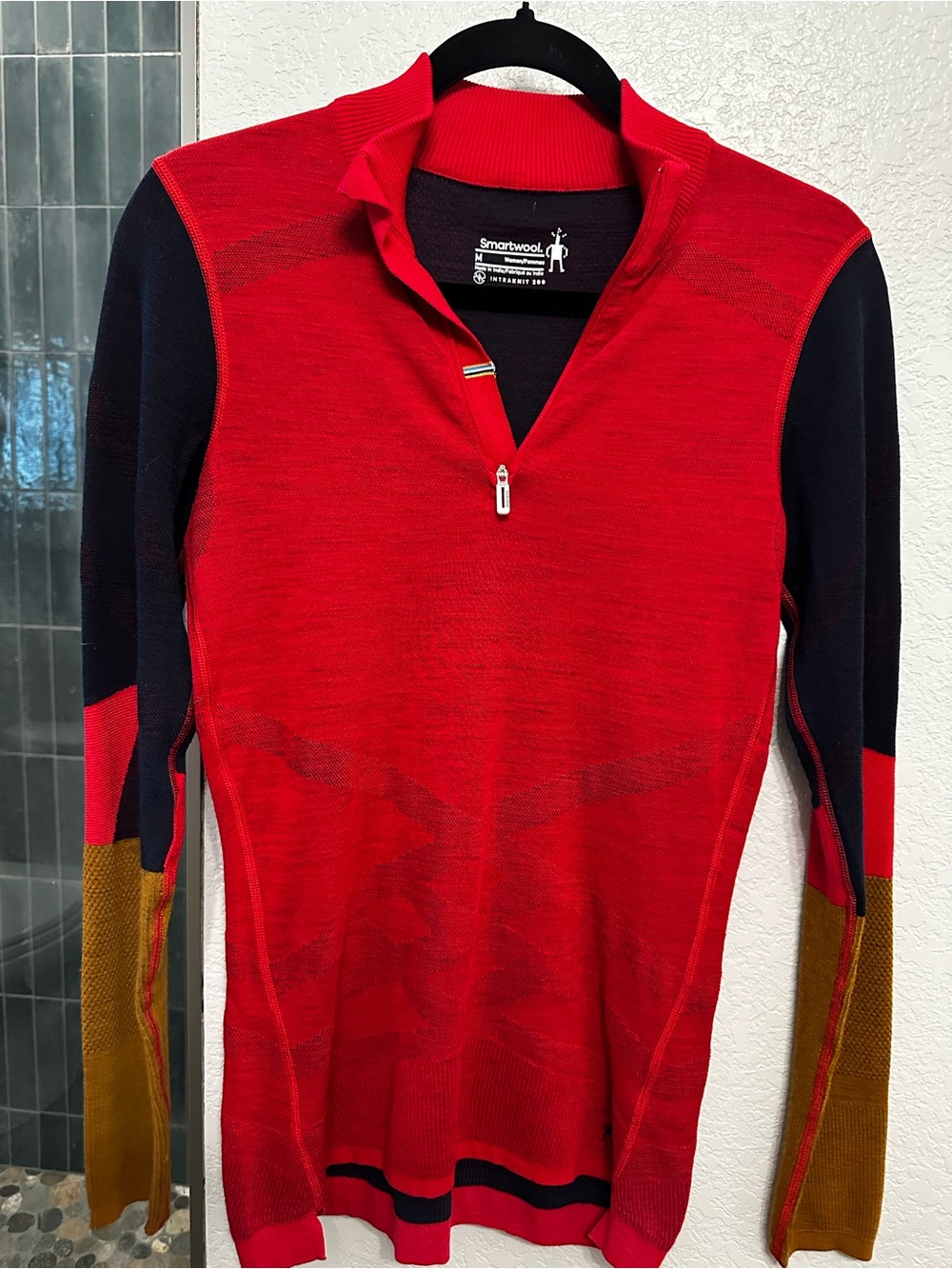 SMARTWOOL  Women’s Red Merino Half-Zip Sweater
